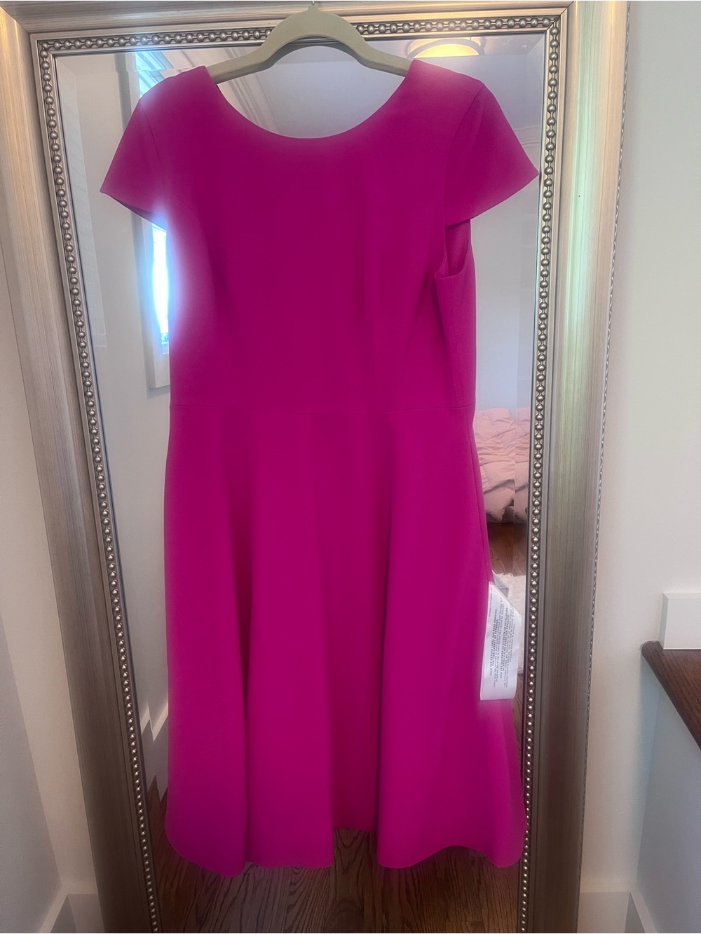 Dress the Population Bright Fuchsia Midi Fit-and-Flare Dress